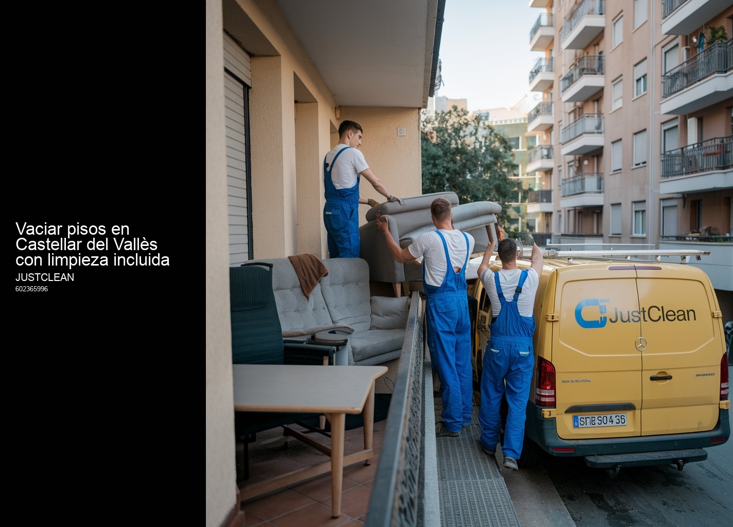 Detalles del proceso de vaciado gratuito en JustClean